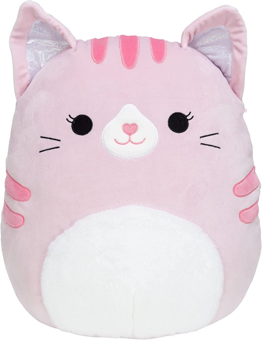 Squishmallow  Winter 2021 16" Laura the Pink Cat Plush Toy